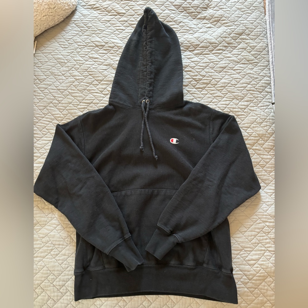 Champion Black Hoodie Hooded Sweatshirt